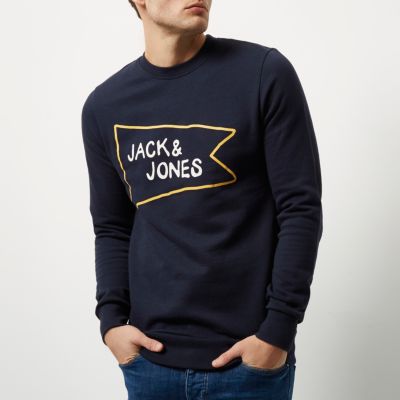 Navy blue Jack & Jones branded sweatshirt